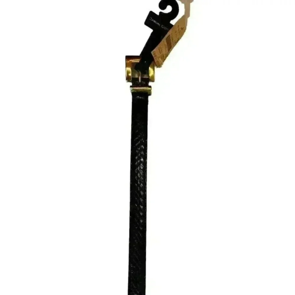 NWT Vintage Casual Corner Black & Gold Geneuine Snake Skin Belt Women's Size S/M